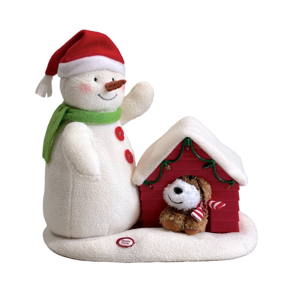 Hallmark Jingle Pals Musical Snowman Holiday Decor Snowman,‎ Dog & Doghouse